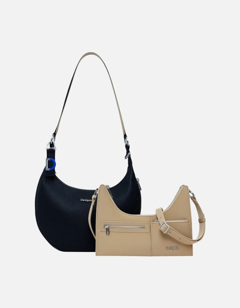 Handbag with Zip and Multiple Pockets Women - Black Bags