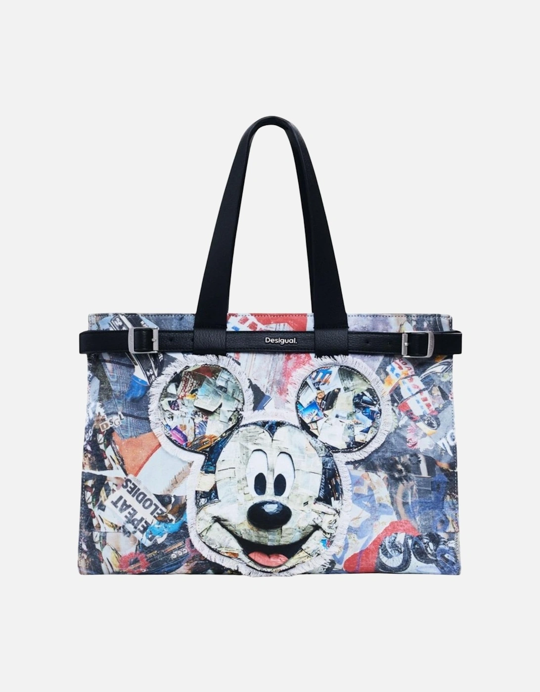 Printed Handbag with Shoulder Strap and Inside Pockets Women - Black, 4 of 3
