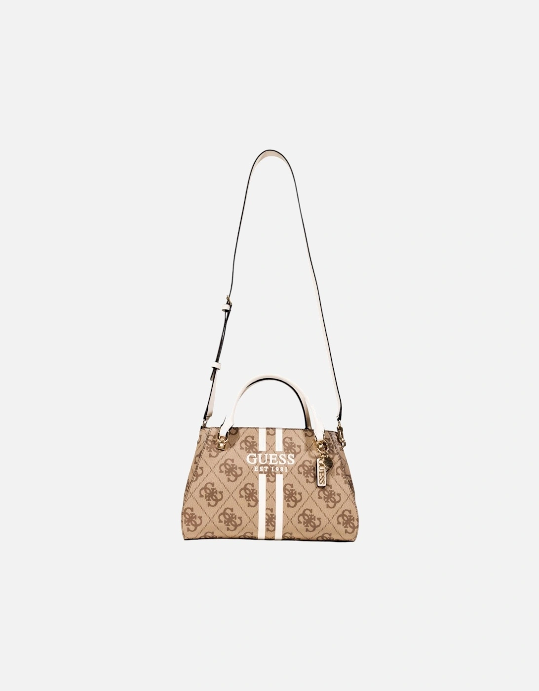 Handbag with Shoulder Strap and Zip Closure Women - Beige Bags