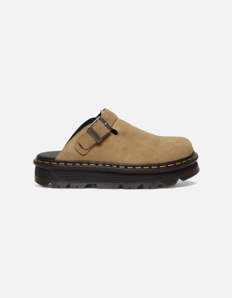 Leather Round Toe Slippers Women - Beige
