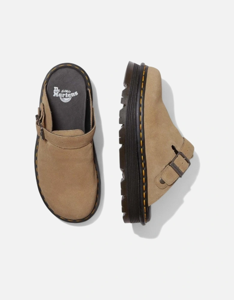 Leather Round Toe Slippers Women - Beige