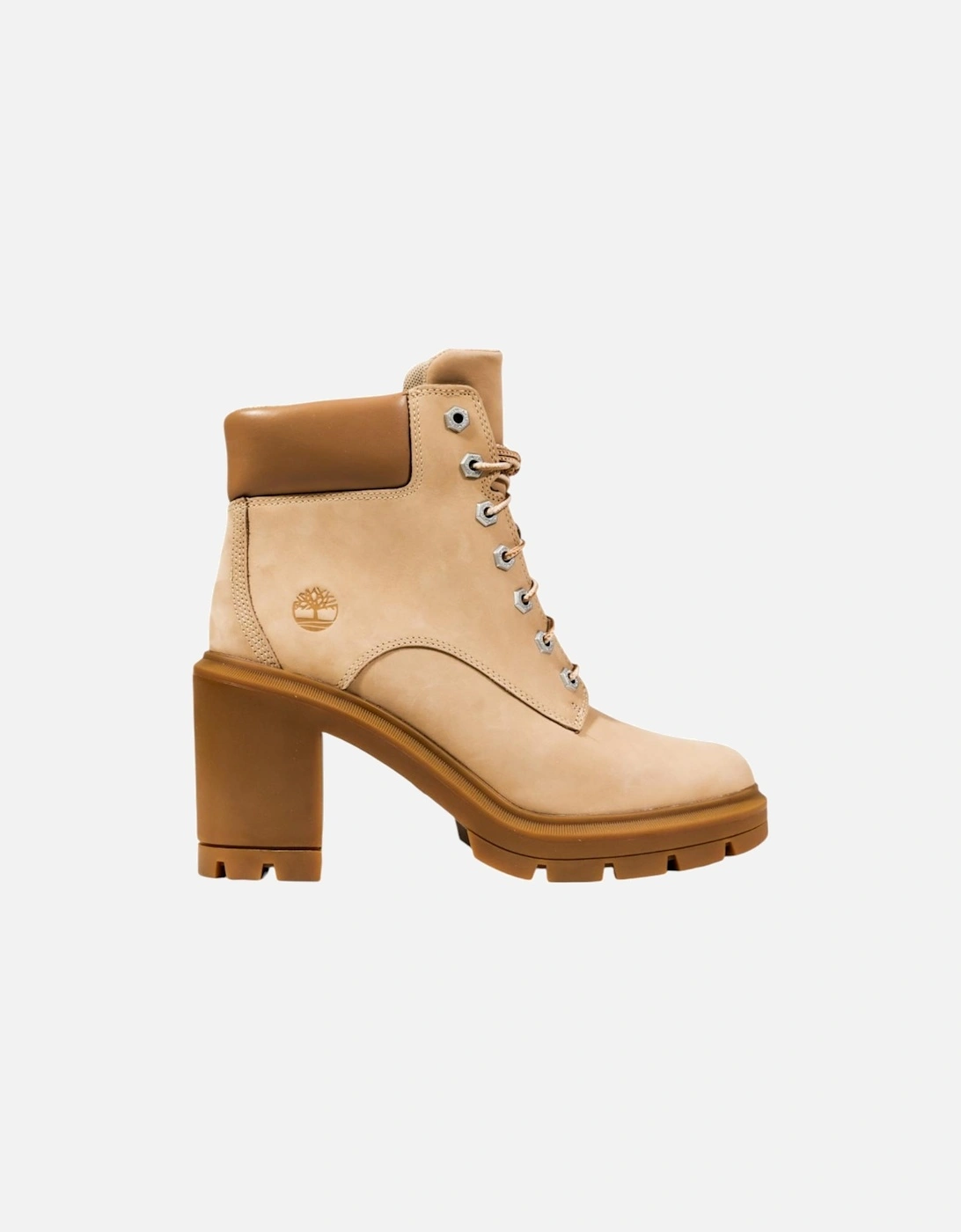 Ankle Boots with Block Heel and Round Toe Women - Beige, 4 of 3
