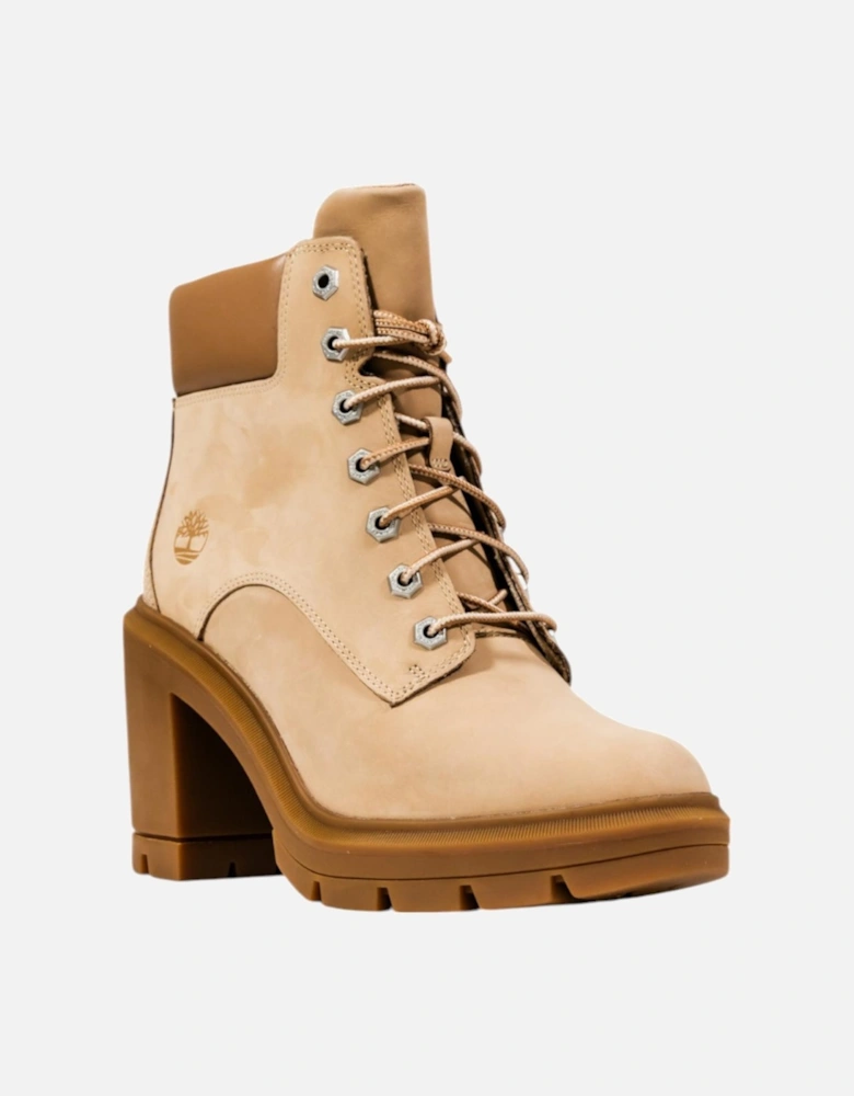 Ankle Boots with Block Heel and Round Toe Women - Beige