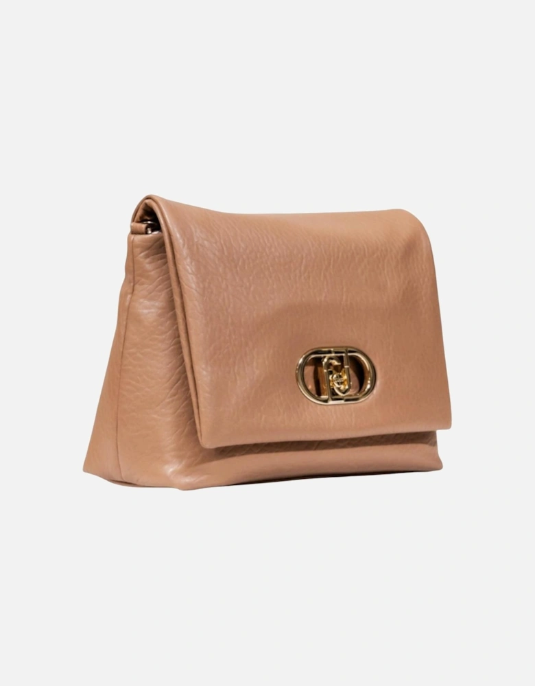Handbag with Inside Pocket and Hook Button Fastening Women - Beige