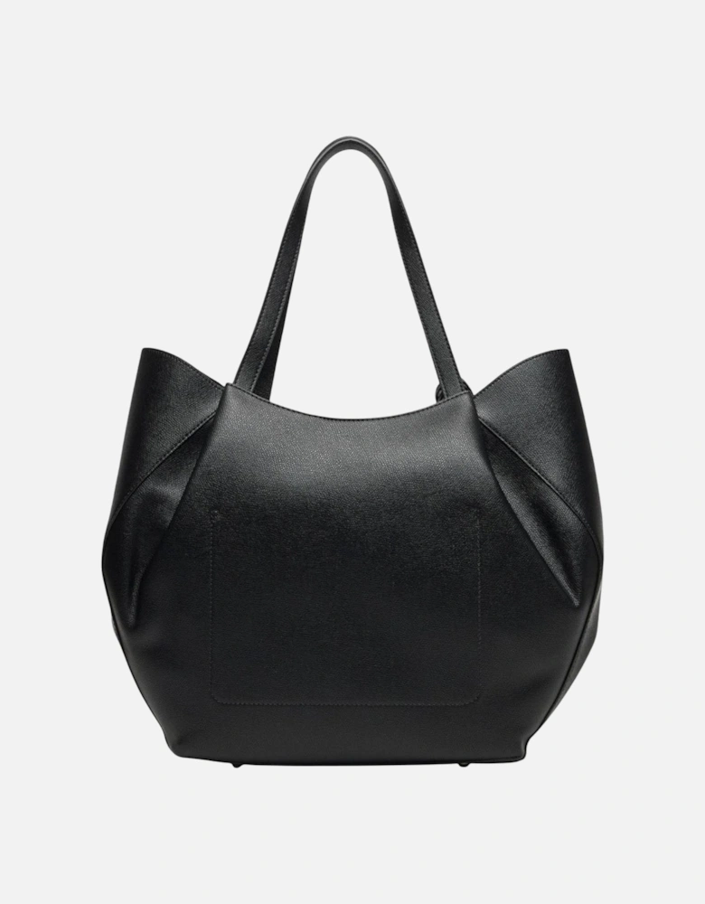 Handbag with Button Fastening and Inside Pocket Women - Black Bags