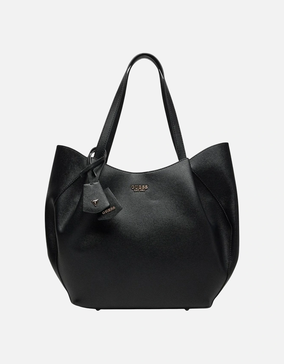 Handbag with Button Fastening and Inside Pocket Women - Black Bags, 4 of 3
