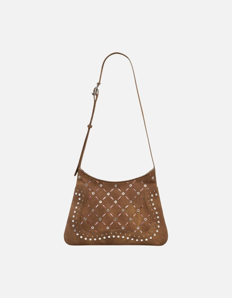 Shoulder Bag with Zip and Inside Pocket Women - Beige