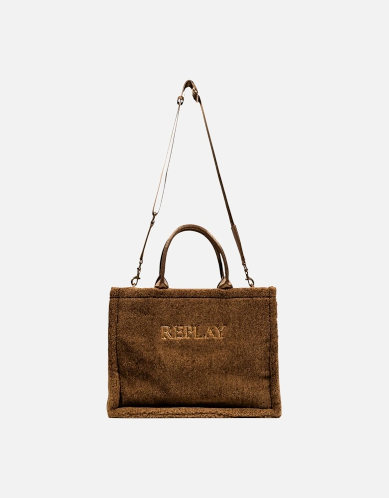Handbag with Shoulder Strap and Inside Pocket Women - Brown Bags