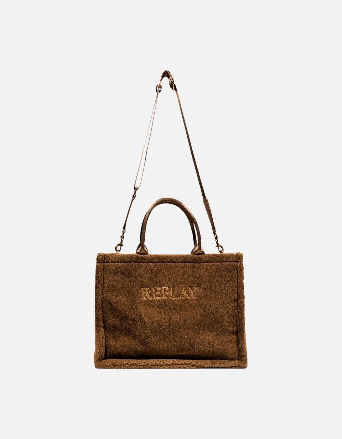Handbag with Shoulder Strap and Inside Pocket Women - Brown Bags