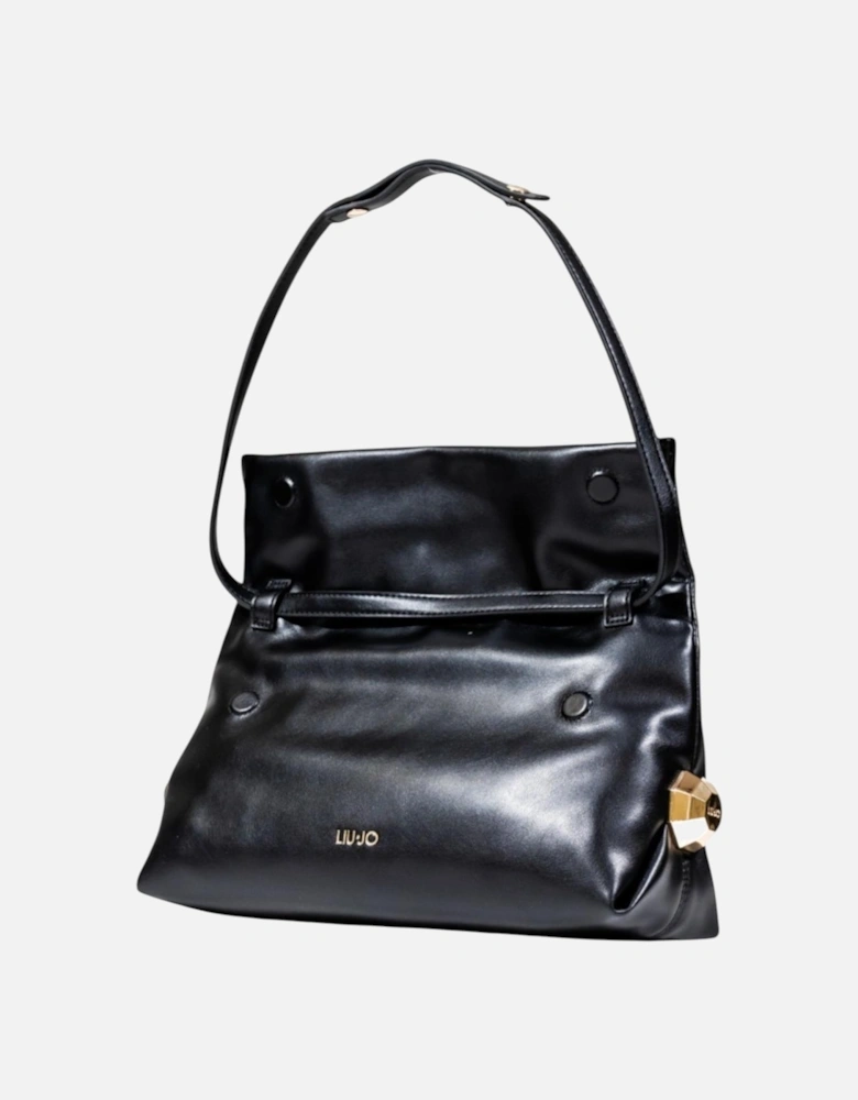 Handbag with Automatic Button Fastening Women - Black Bags