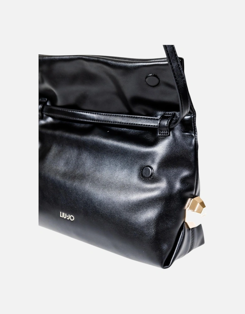 Handbag with Automatic Button Fastening Women - Black Bags