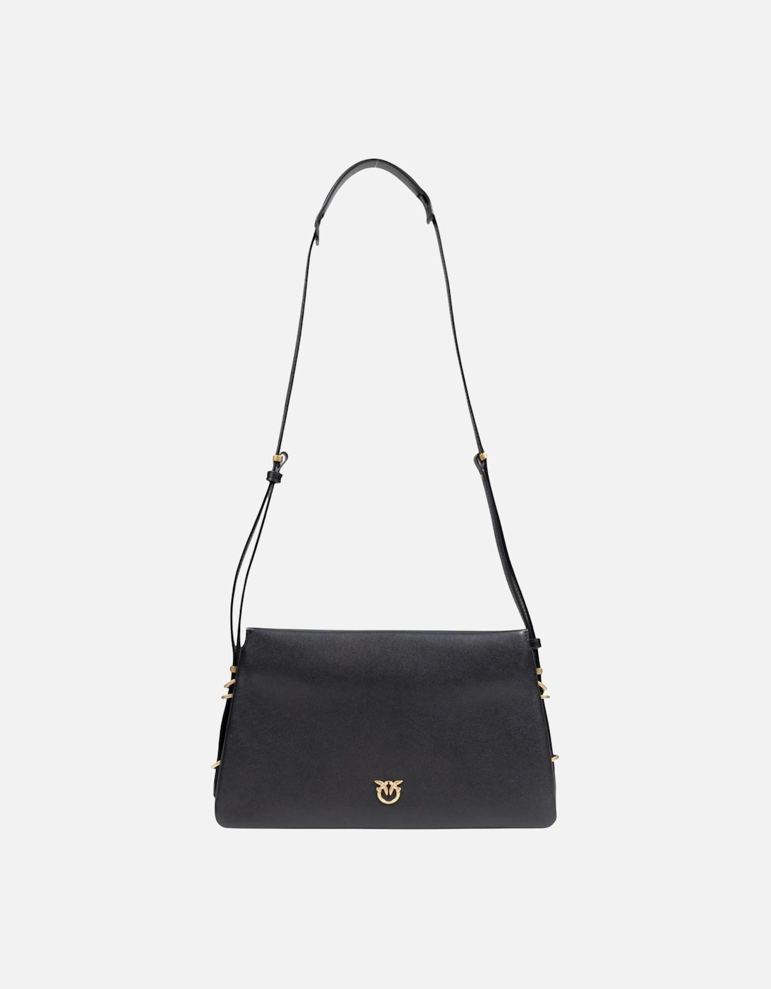 Automatic Button Faux Leather Shoulder Bag Women - Black, 4 of 3