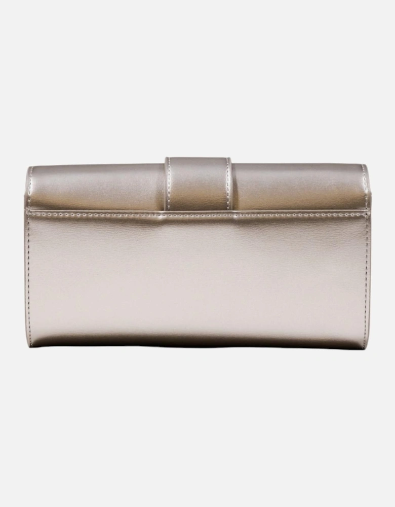Automatic Button Shoulder Bag with Inside Pocket Women - Silver
