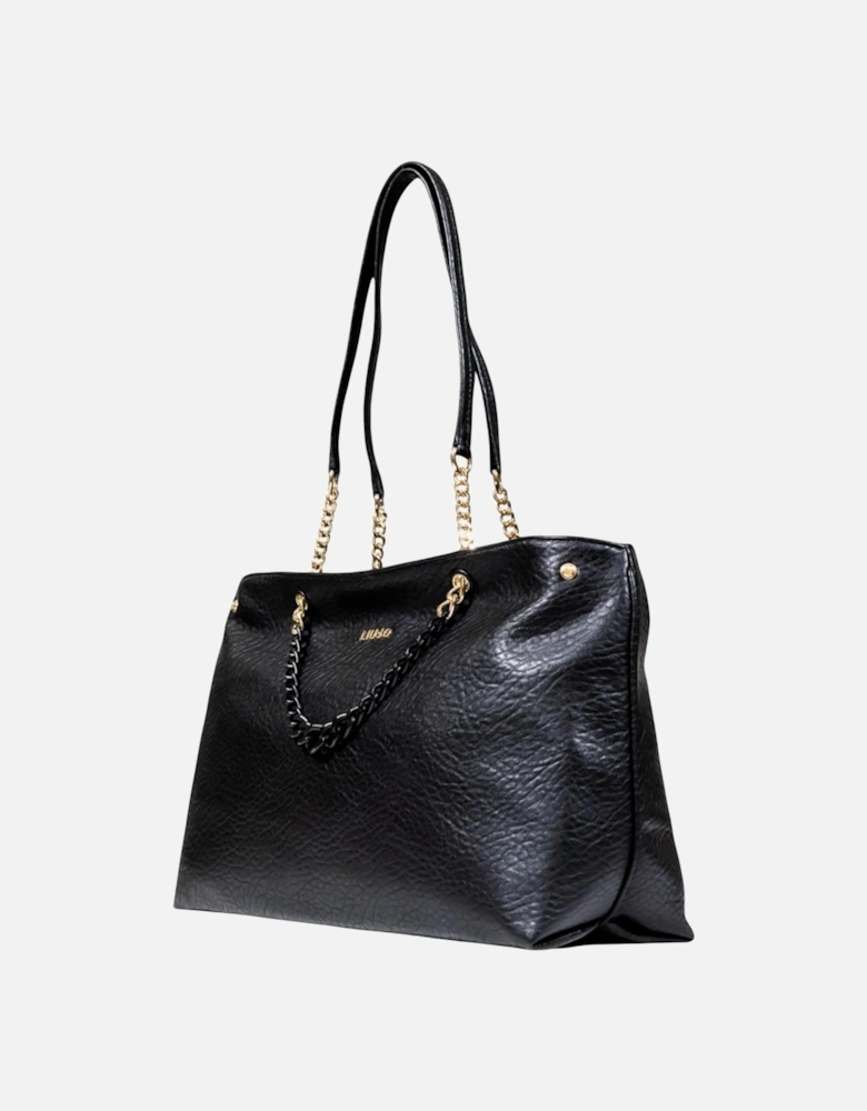 Handbag with Automatic Button Fastening Women - Black Bags