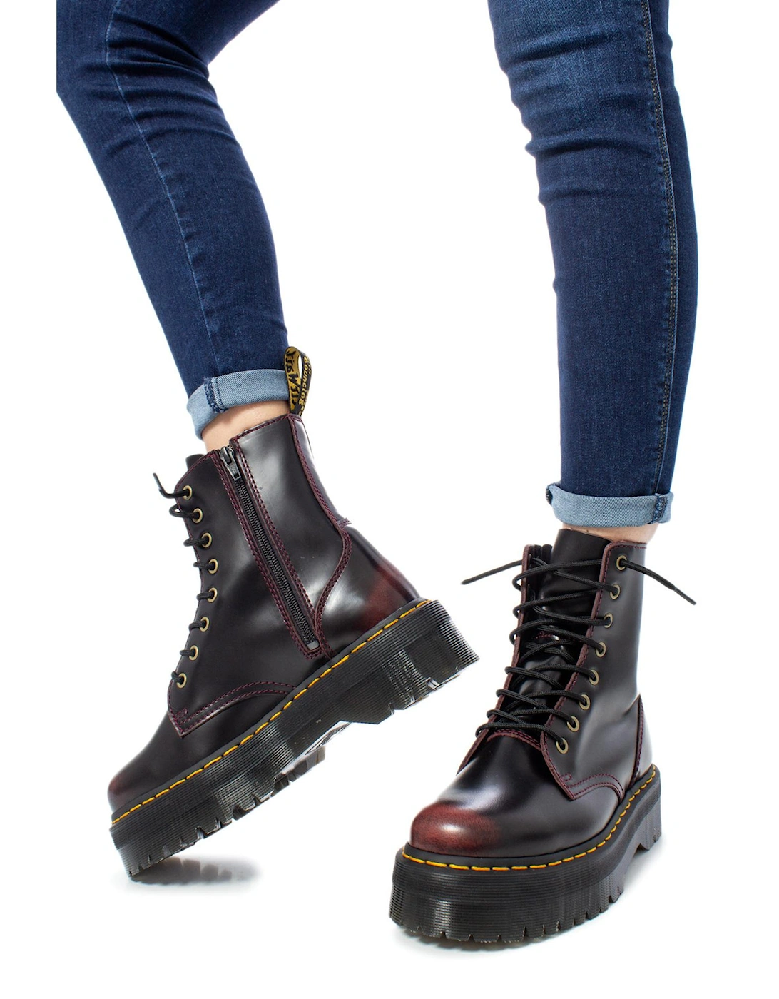 Leather Ankle Boots with Zip Closure Women - Bordeaux, 4 of 3