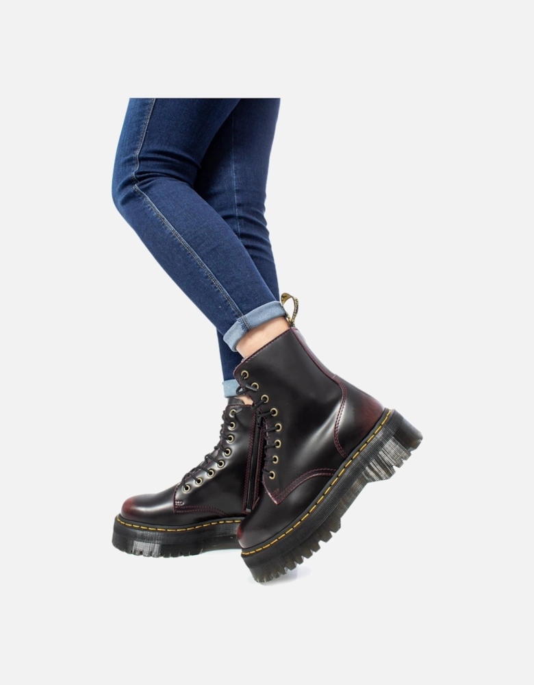 Leather Ankle Boots with Zip Closure Women - Bordeaux