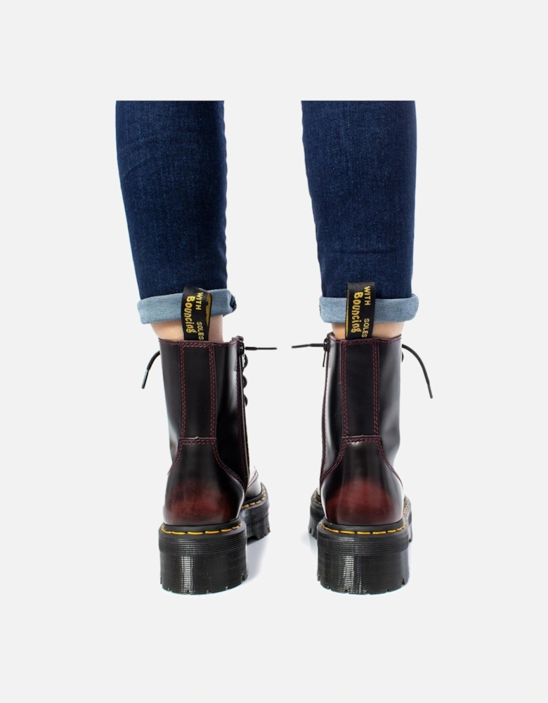 Leather Ankle Boots with Zip Closure Women - Bordeaux