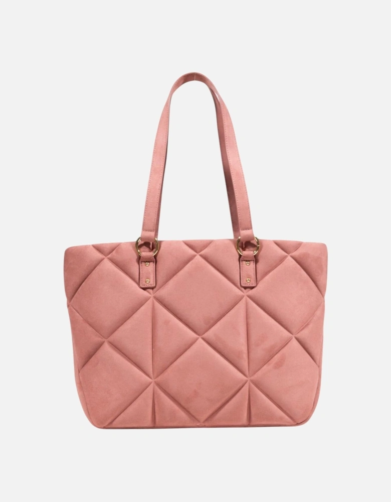 Suede Handbag with Zip and Inside Pocket Women - Pink Bags