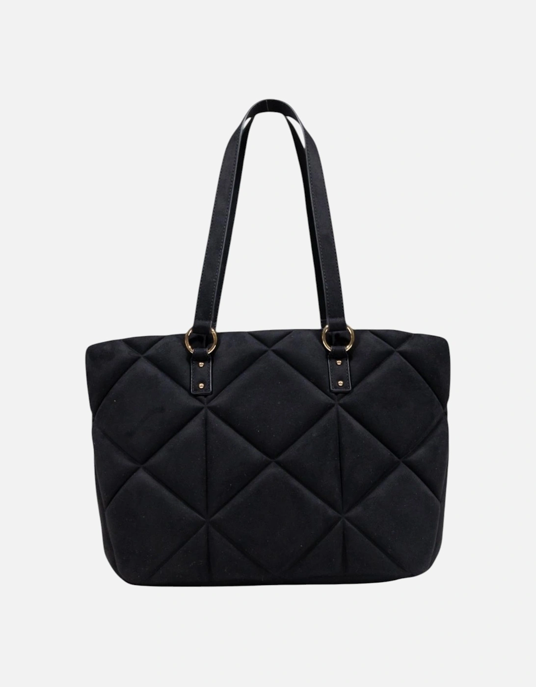 Suede Handbag with Zip Fastening and Inside Pocket Women - Black Bags