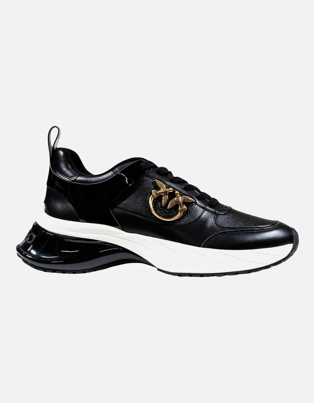 Lace-Up Leather Slip-On Sneakers Women - Black, 4 of 3