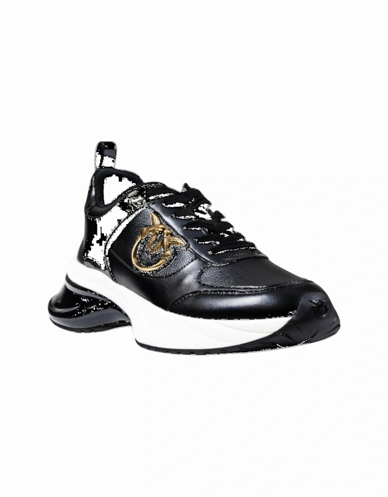 Lace-Up Leather Slip-On Sneakers Women - Black