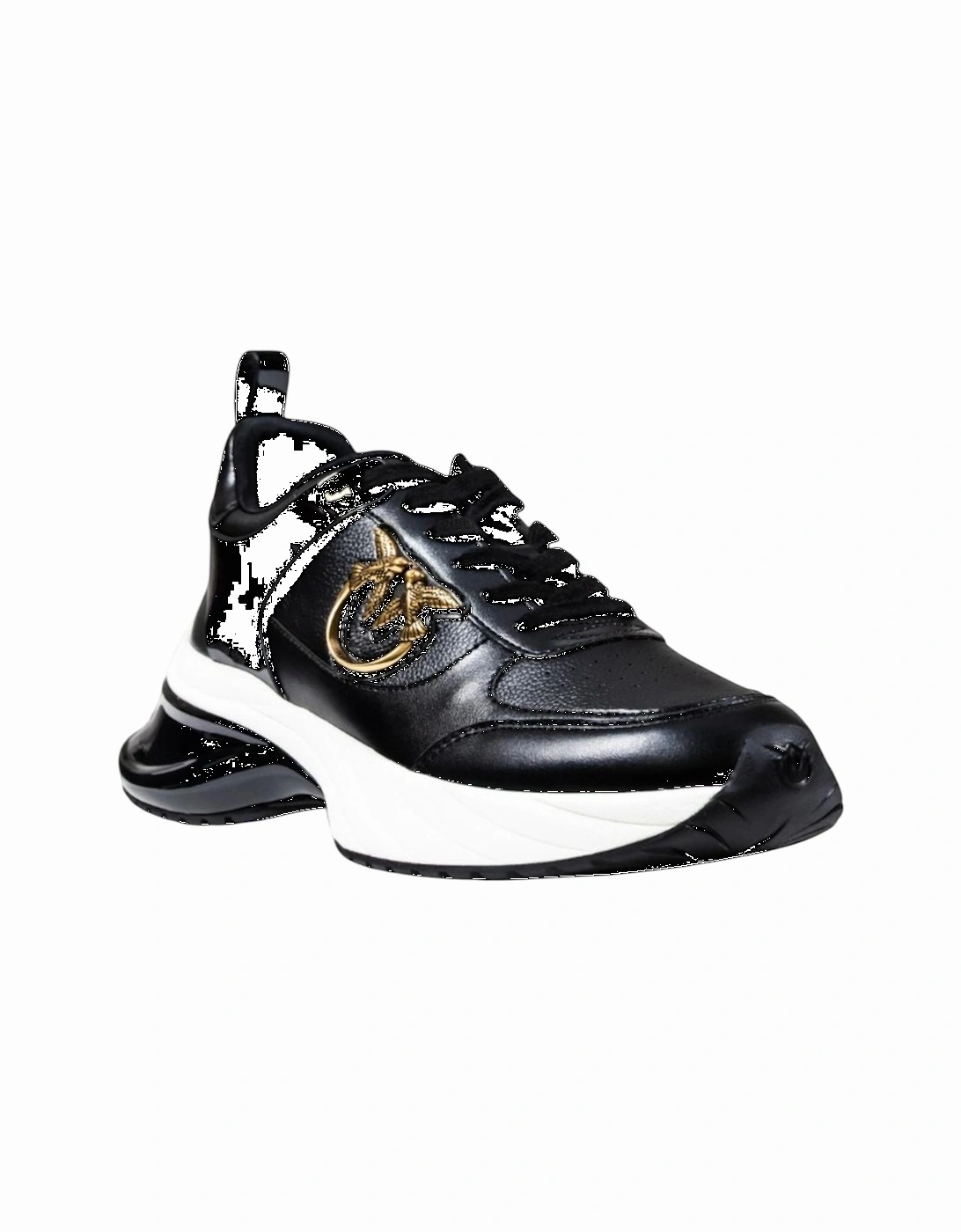 Lace-Up Leather Slip-On Sneakers Women - Black