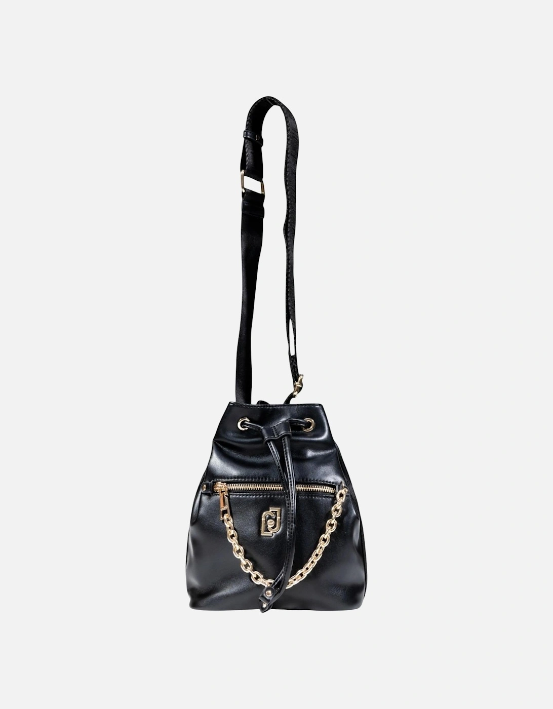Faux Leather Shoulder Bag with Lace Fastening Women - Black, 4 of 3