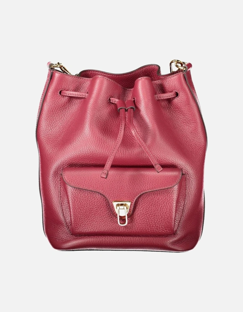 Leather Quilted Shoulder Bag with Chain Strap Women - Purple Handbags