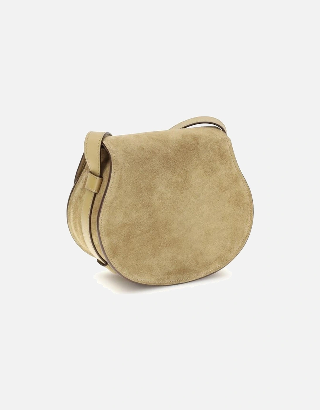 Suede Leather Saddle Bag Women - Beige Shoulder Bags