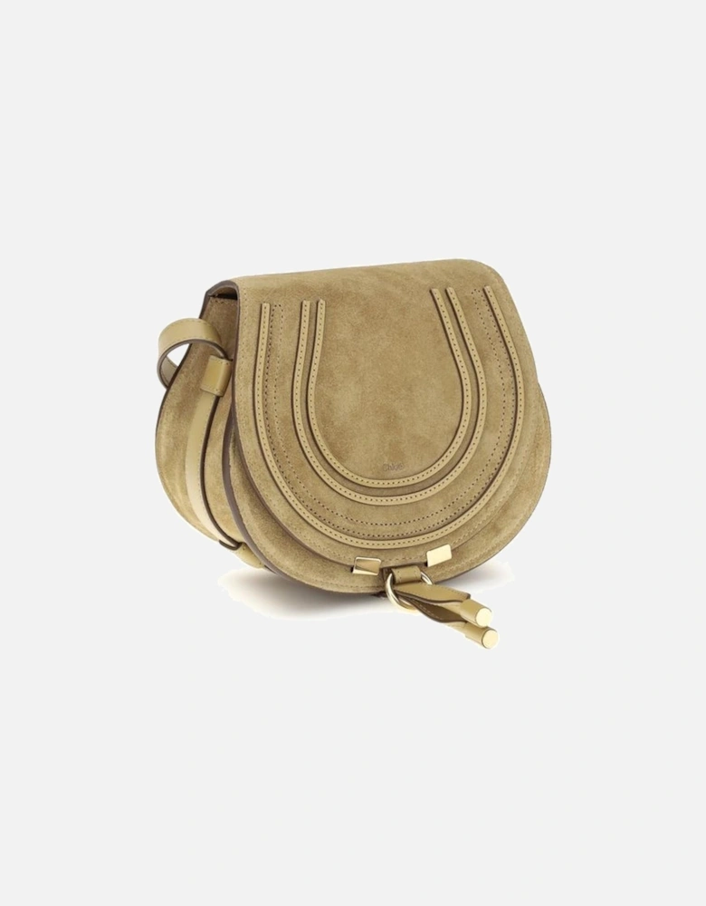 Suede Leather Saddle Bag Women - Beige Shoulder Bags