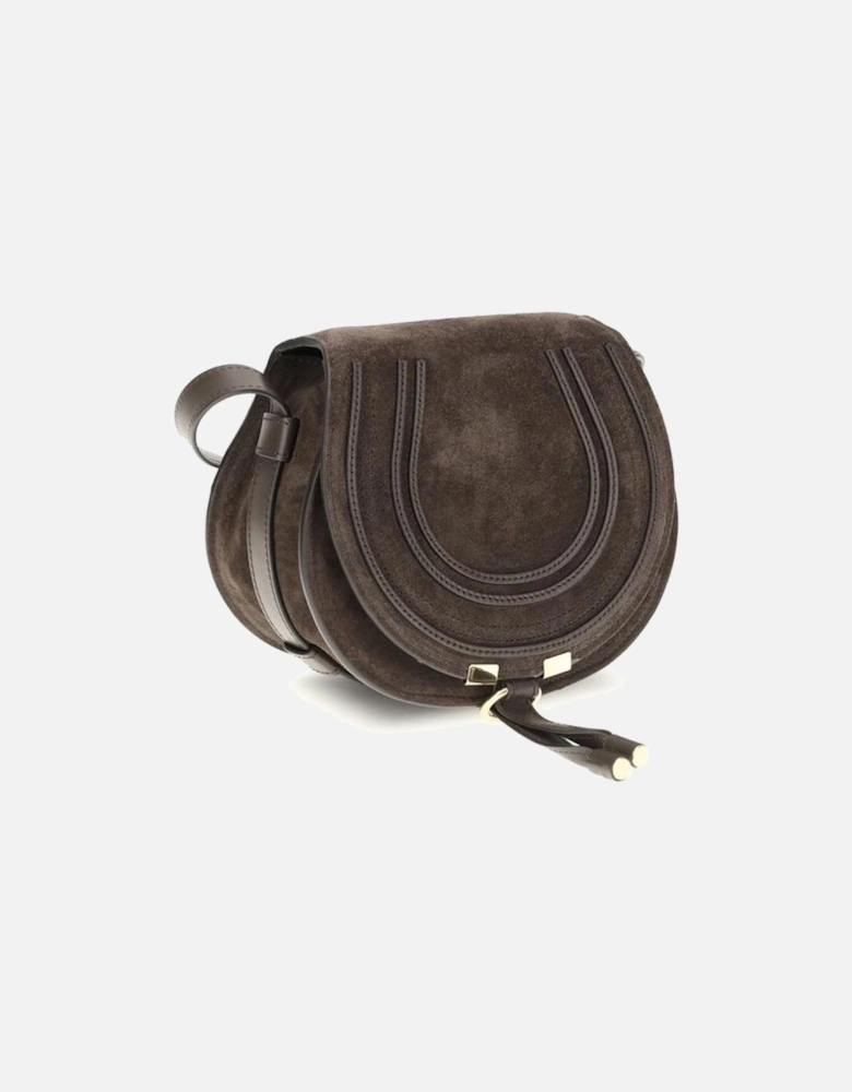 Suede Leather Shoulder Bag Women - Brown