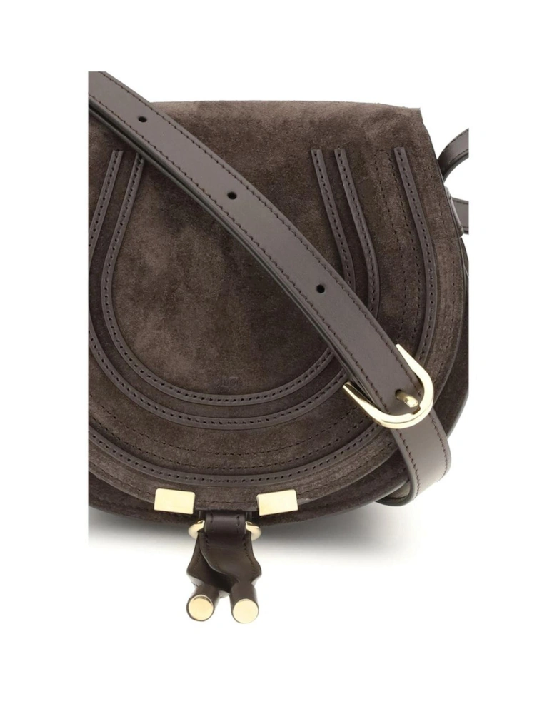 Suede Leather Shoulder Bag Women - Brown