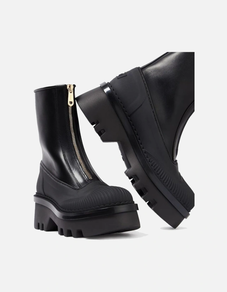 Leather Buckle Detailed Ankle Boots Women - Black