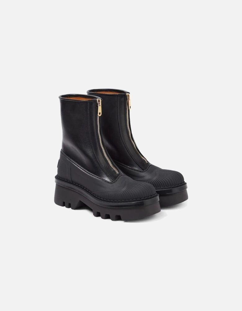 Leather Buckle Detailed Ankle Boots Women - Black