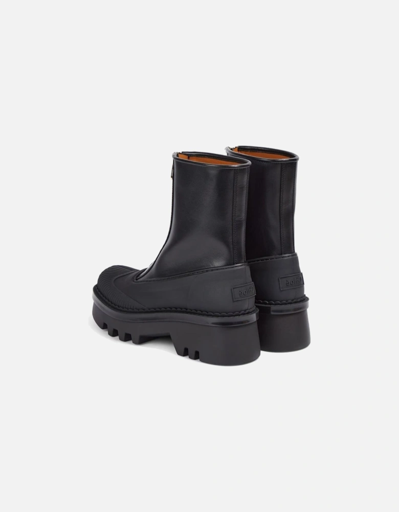 Leather Buckle Detailed Ankle Boots Women - Black
