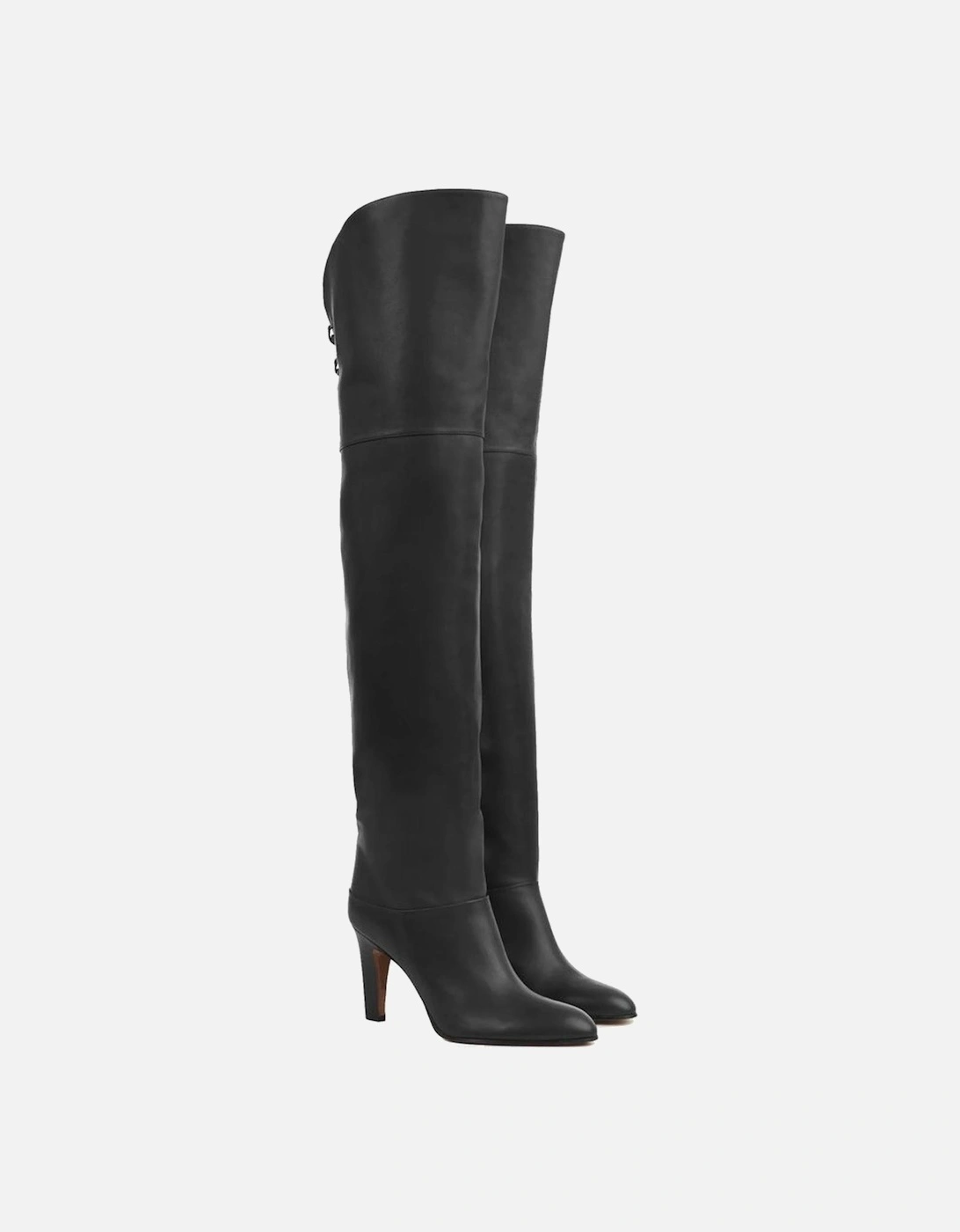 Leather Slip-On Platform Loafers Women - Black Boots