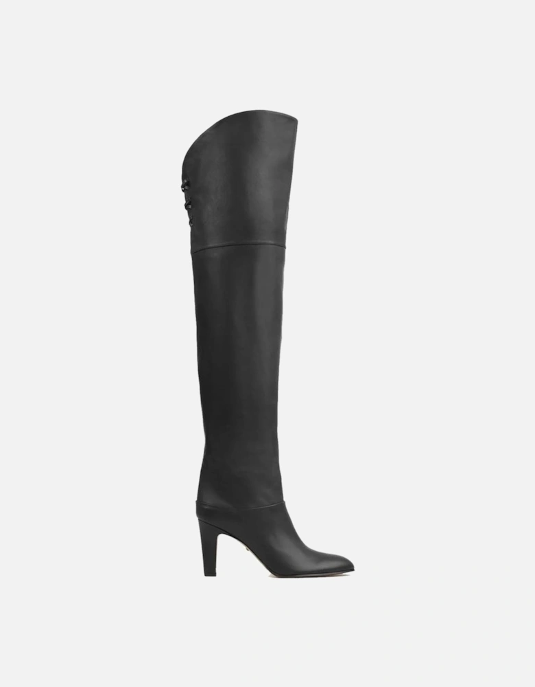 Leather Slip-On Platform Loafers Women - Black Boots