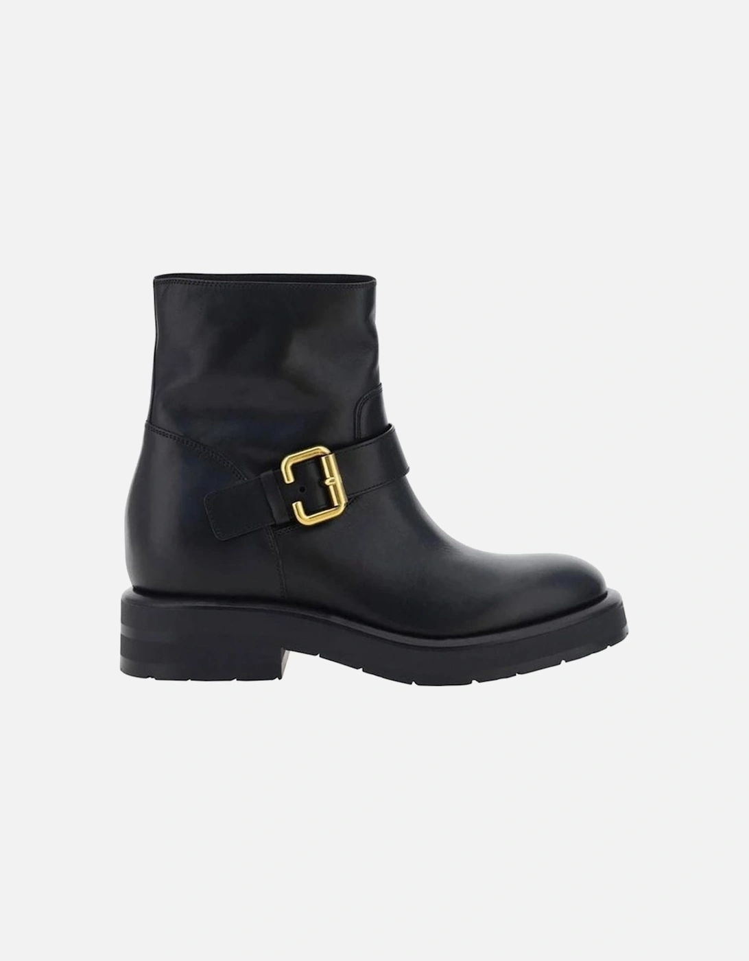 Leather High-Top Sneakers with Embossed Logo Women - Black Boots, 4 of 3