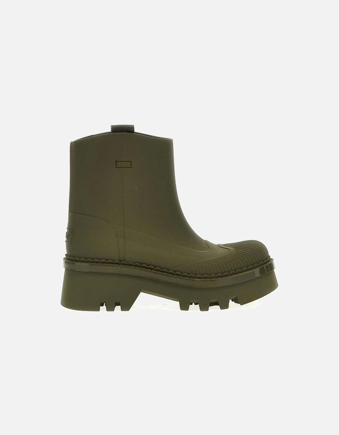 Leather Platform Ankle Boots with Chunky Heel Women - Green, 5 of 4