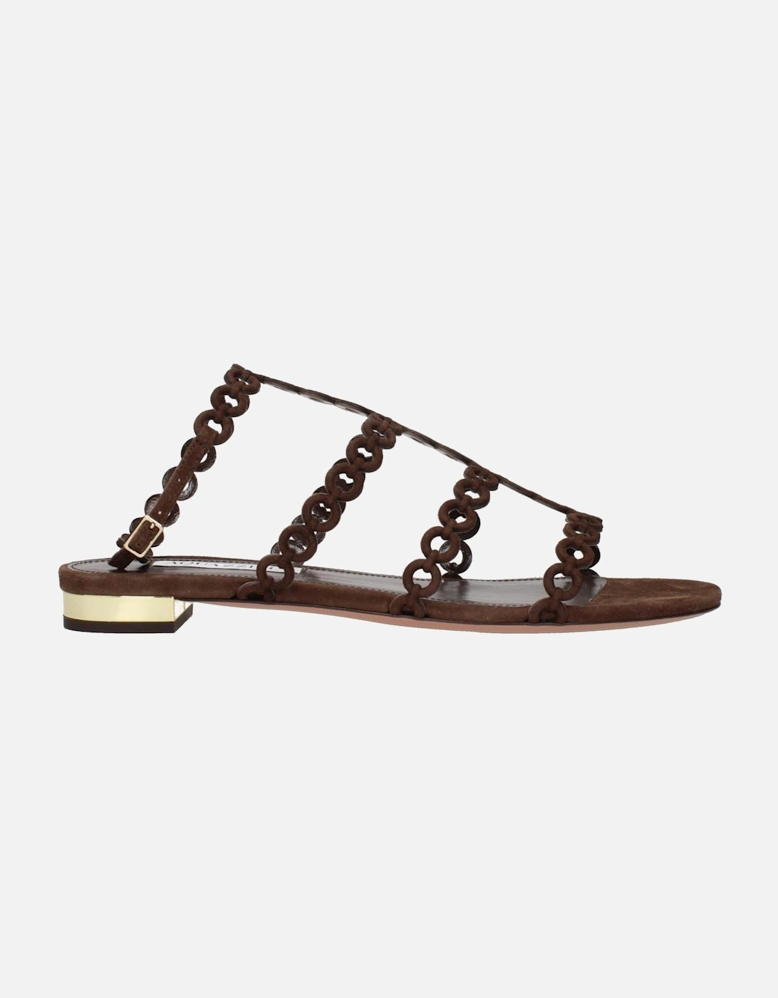 Leather Ankle Boots with Block Heel Women - Brown Sandals, 5 of 4