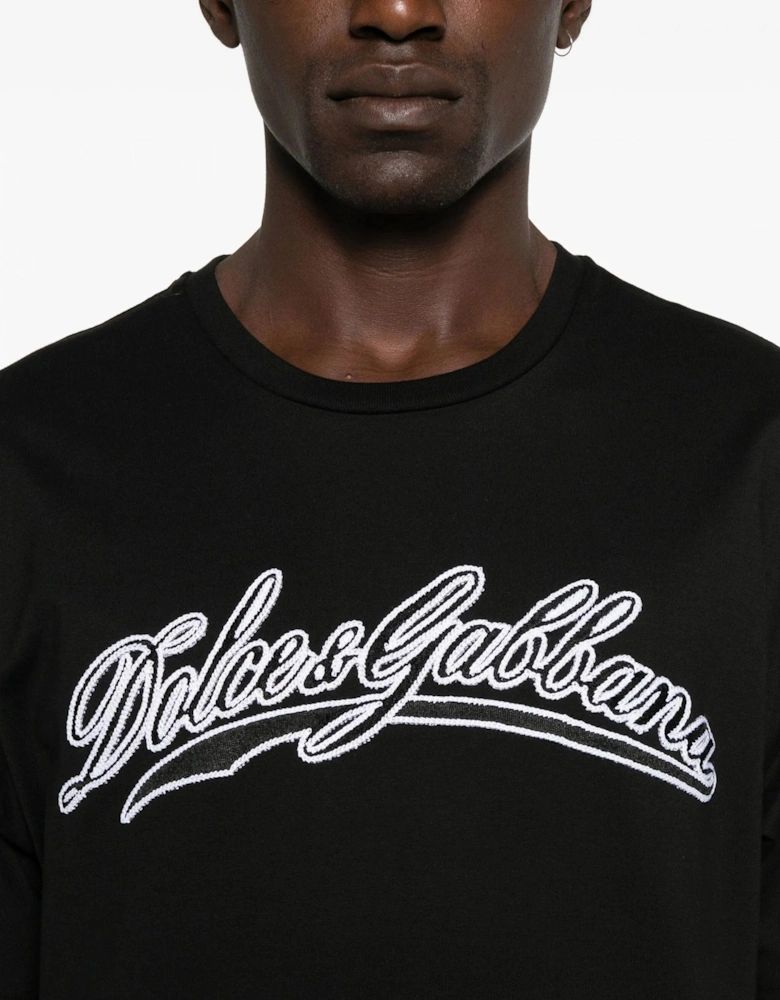 Branded Cotton T-Shirt Black