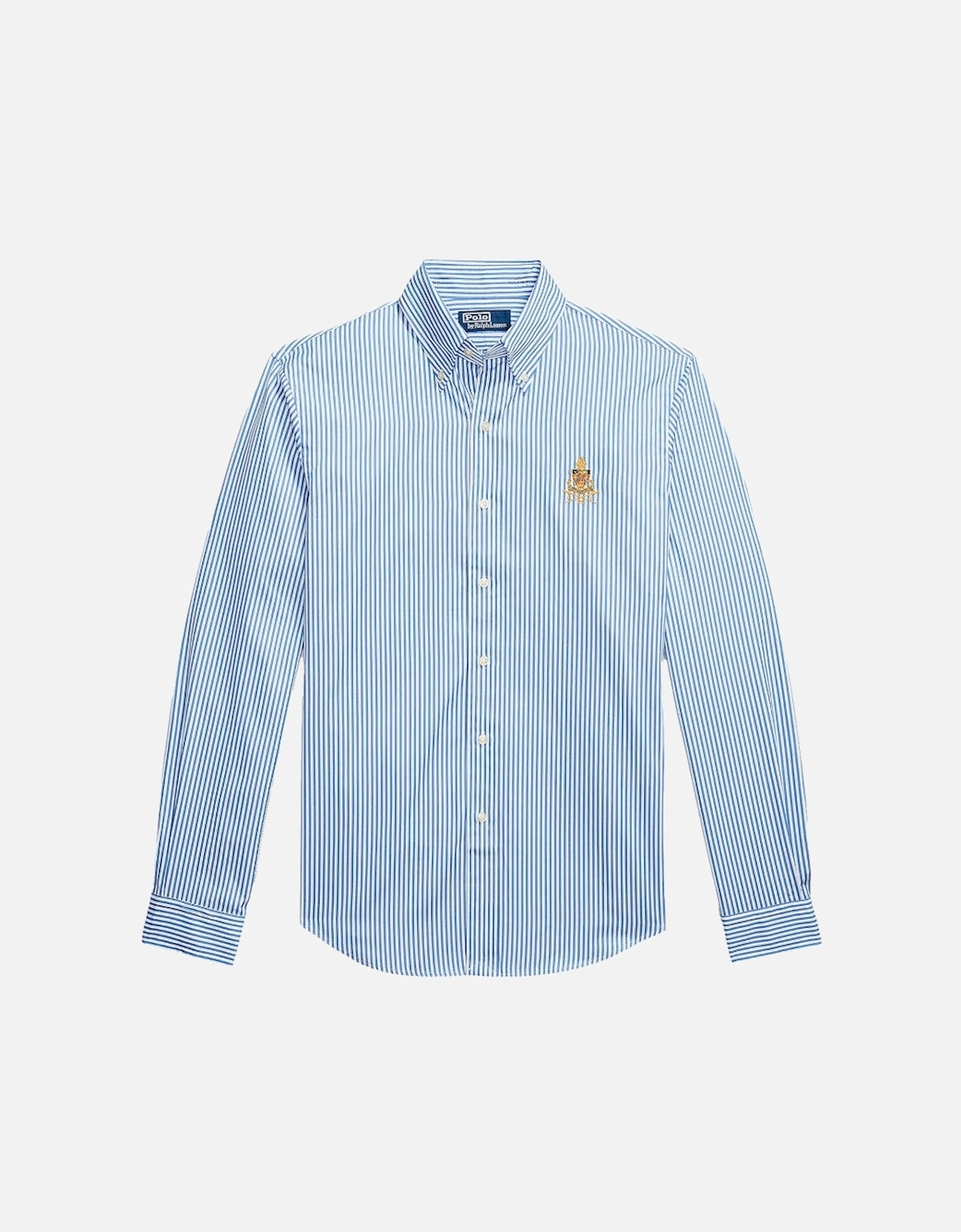 Poplin Stripe Classic Fit Crest Shirt 001 Blue, 5 of 4