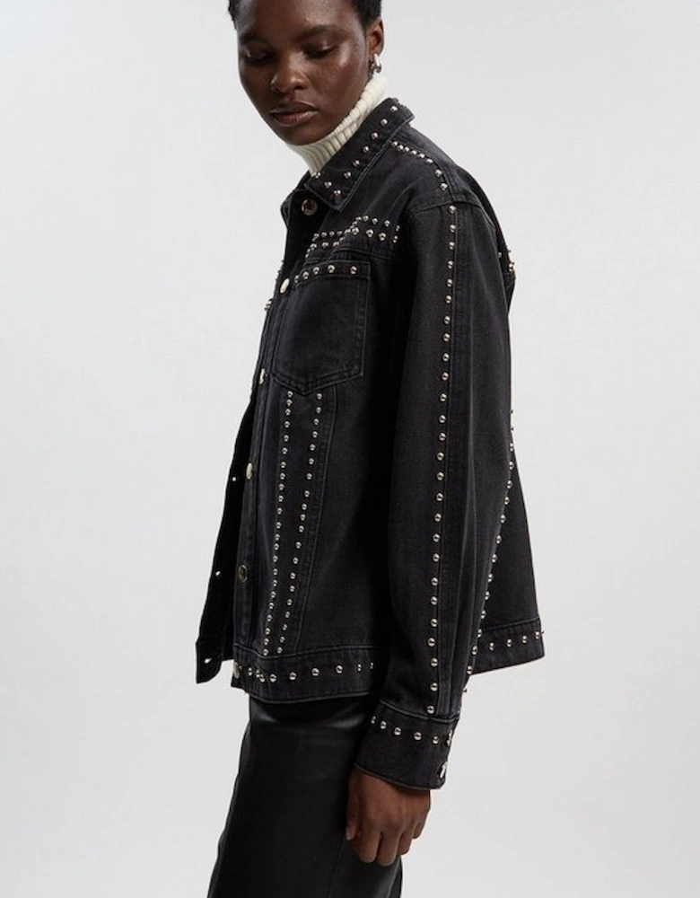 Denim Studded Jacket