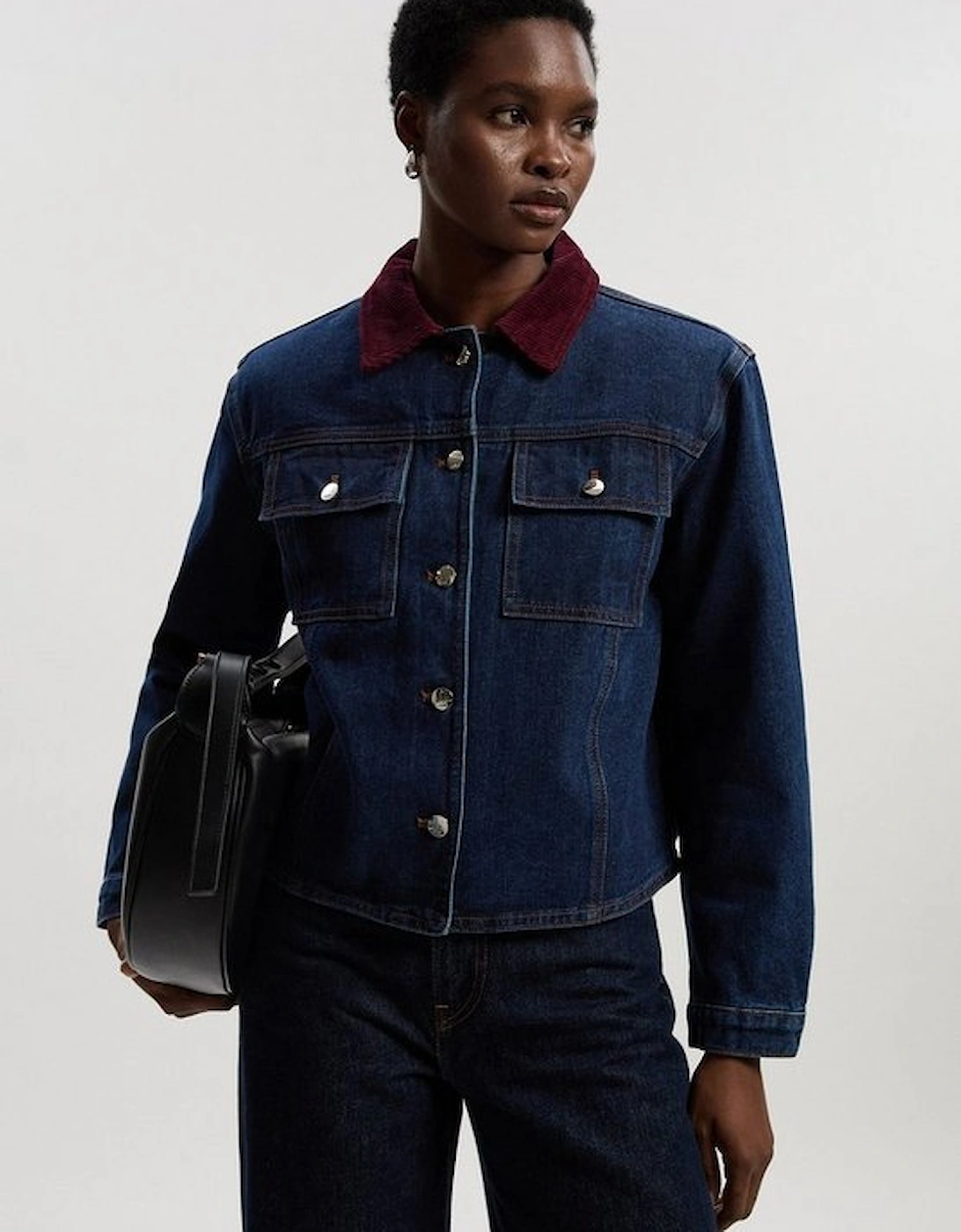Denim and Cord Mix Jacket, 2 of 1