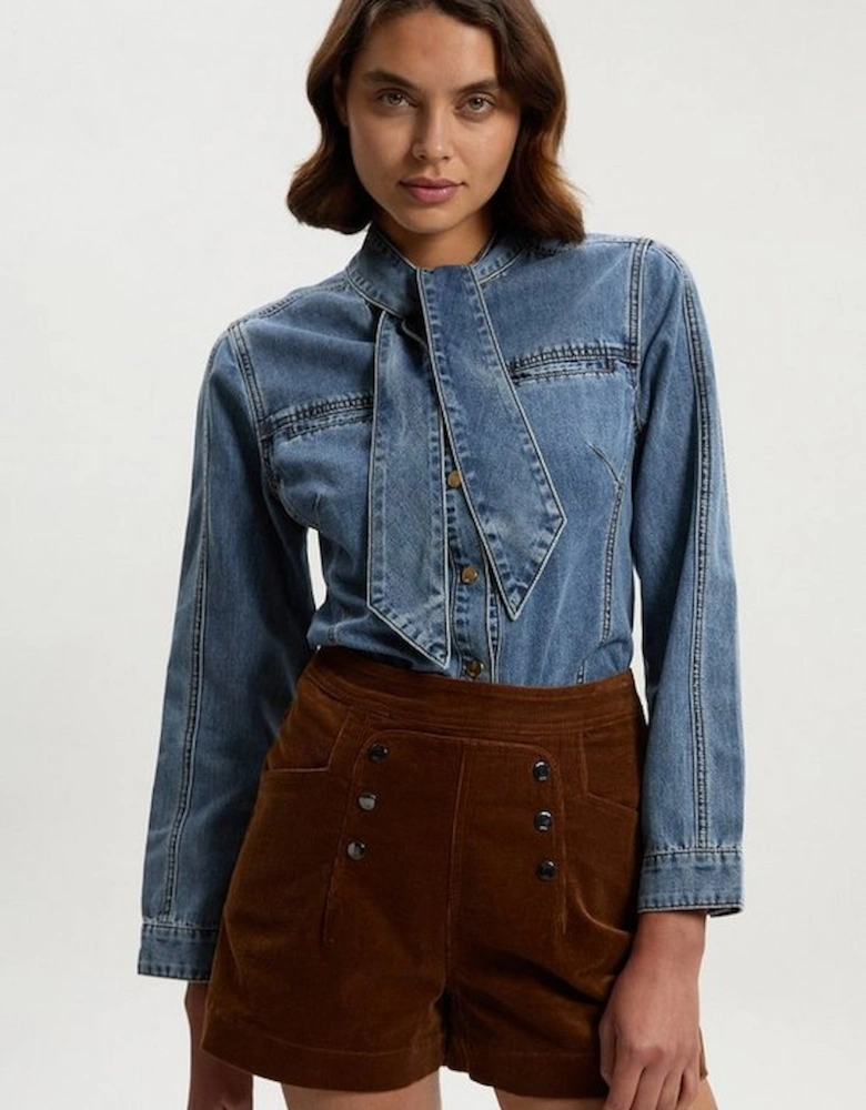 Stretch Cord Button Detail Short