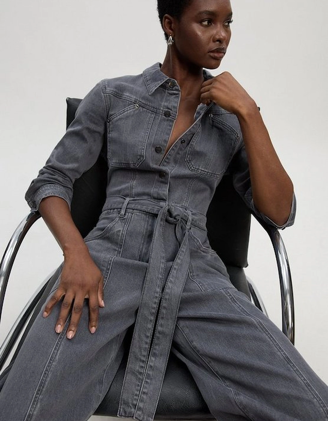 Denim Western Jumpsuit, 2 of 1
