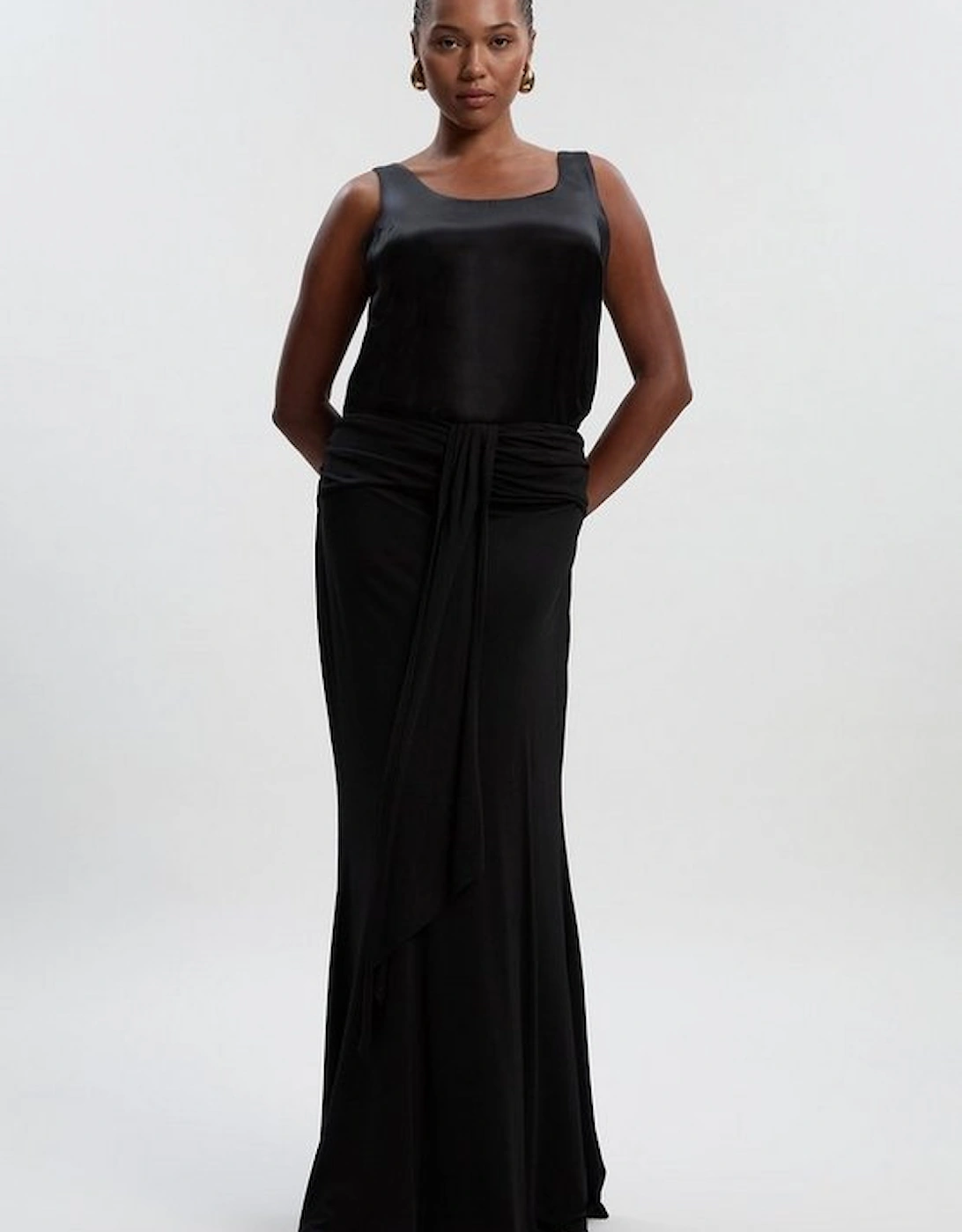 Plus Size Premium Stretch Crepe Jersey Maxi Skirt, 2 of 1