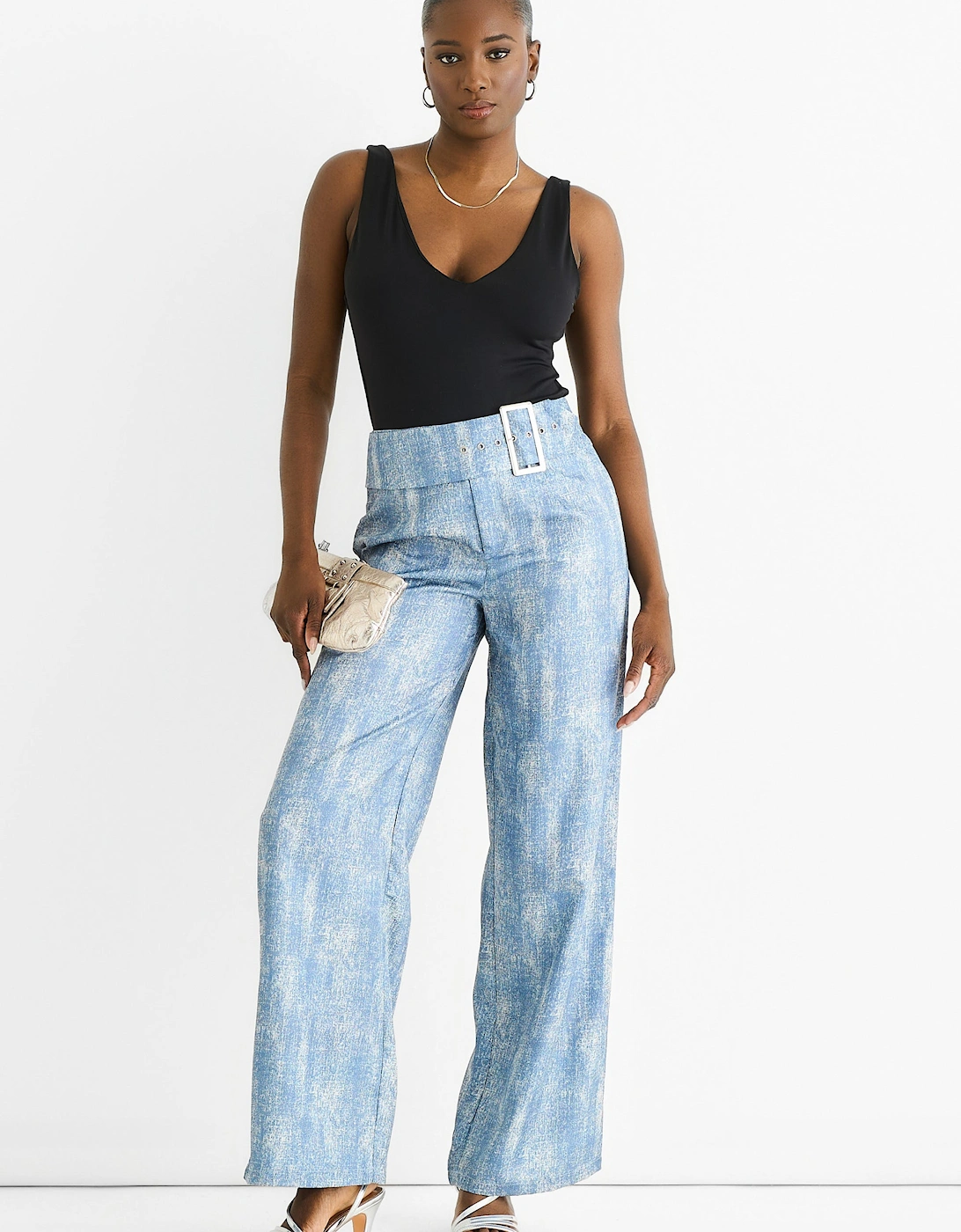 Blue Buckle Detail Trouser, 5 of 4