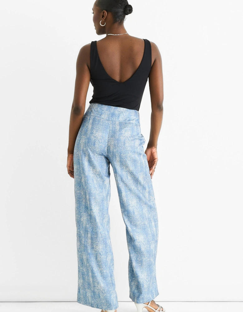 Blue Buckle Detail Trouser