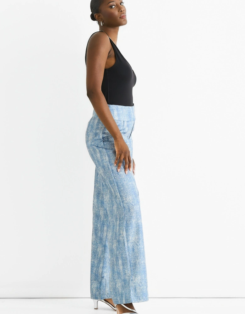 Blue Buckle Detail Trouser